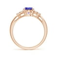 thumbnail image 2 of ANGARA Natural Oval 1.25 ct Tanzanite Bypass Ring with Trio Diamond Accents in 14K Rose Gold for Women (Size-8x6mm) | December Birthstone, Anniversary, Jewelry Gift for Women | Natural Tanzanite Ring, 2 of 8