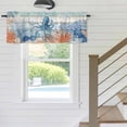 thumbnail image 5 of Ocean Octopus Window Valance for Kitchen, Summer Orange Blue Sea Animal Corals Teal Wooden Rod Pocket Short Curtain for Small Windows, Light Filtering Decorative Valance, 60 x 18 Inch, 1 Panel, 5 of 9