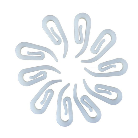 120pcs ganchos de cortina de plástico en forma de figura 6 para cortina de ventana cortina de puerta y cortina de ducha (blanco)