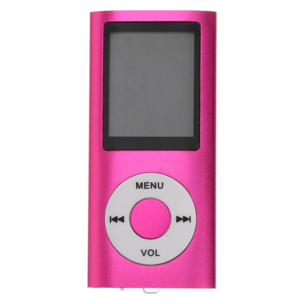 Reproductor MP3/MP4 compacto, reproductor de música digital, vídeo, visor de fotos, grabadora de vídeo y voz con puerto mini USB, pantalla de 1,8 pulgadas (rosa)