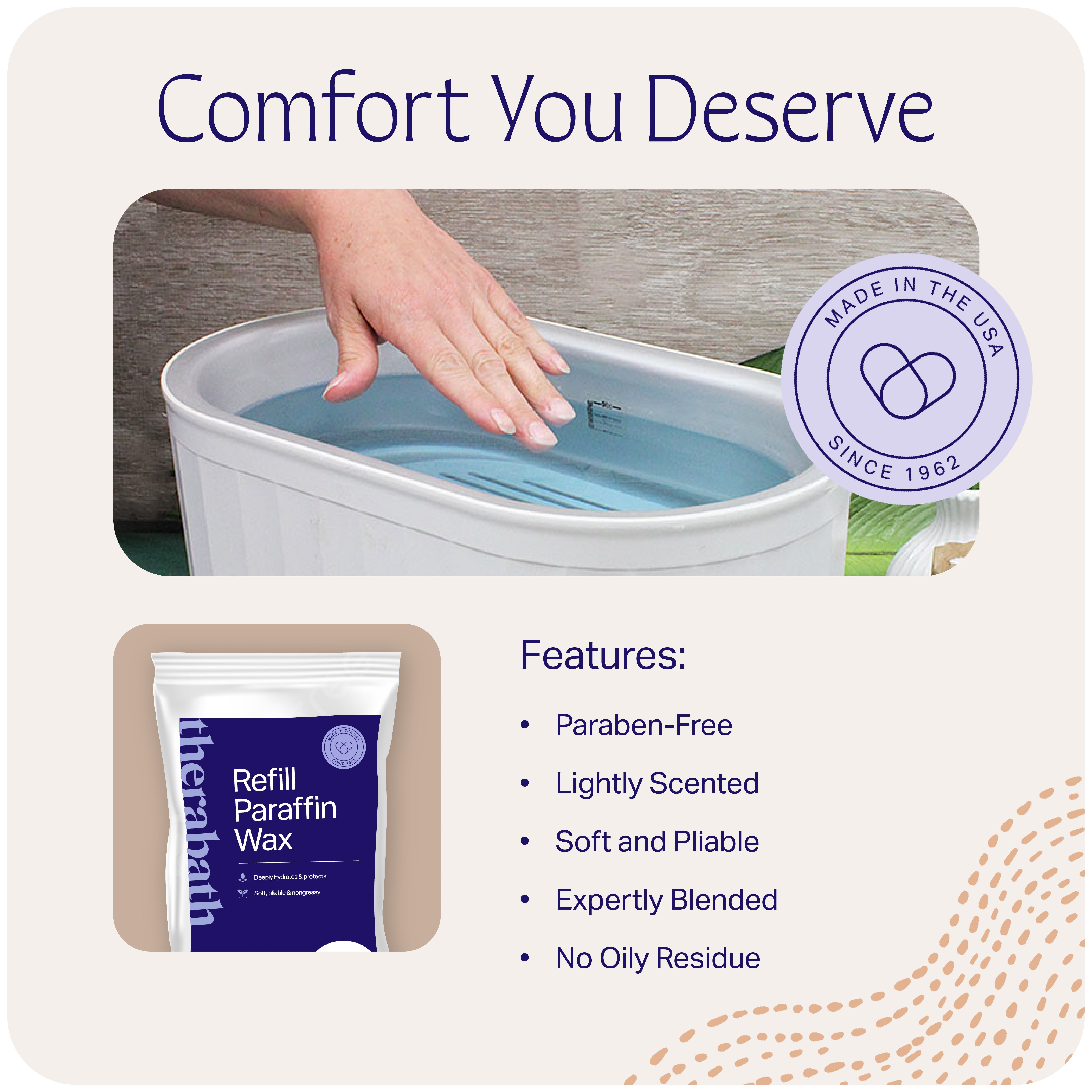 Therabath Paraffin Wax Refill - Thermotherapy - Use to Relieve Arthritis  Discomfort, Stiff Muscles, & Dry Skin - For Hands, Feet, Body - Deeply  Hydrates & Protects - Made in USA, 6 lb. Pumpkin Cupcake 
