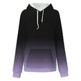 thumbnail image 4 of Bowake Womens Oversized Hooded Sweatshirt Gradient Drawstring Long Sleeve Casual Fall Winter Pullover Tops with Pocket, 4 of 5