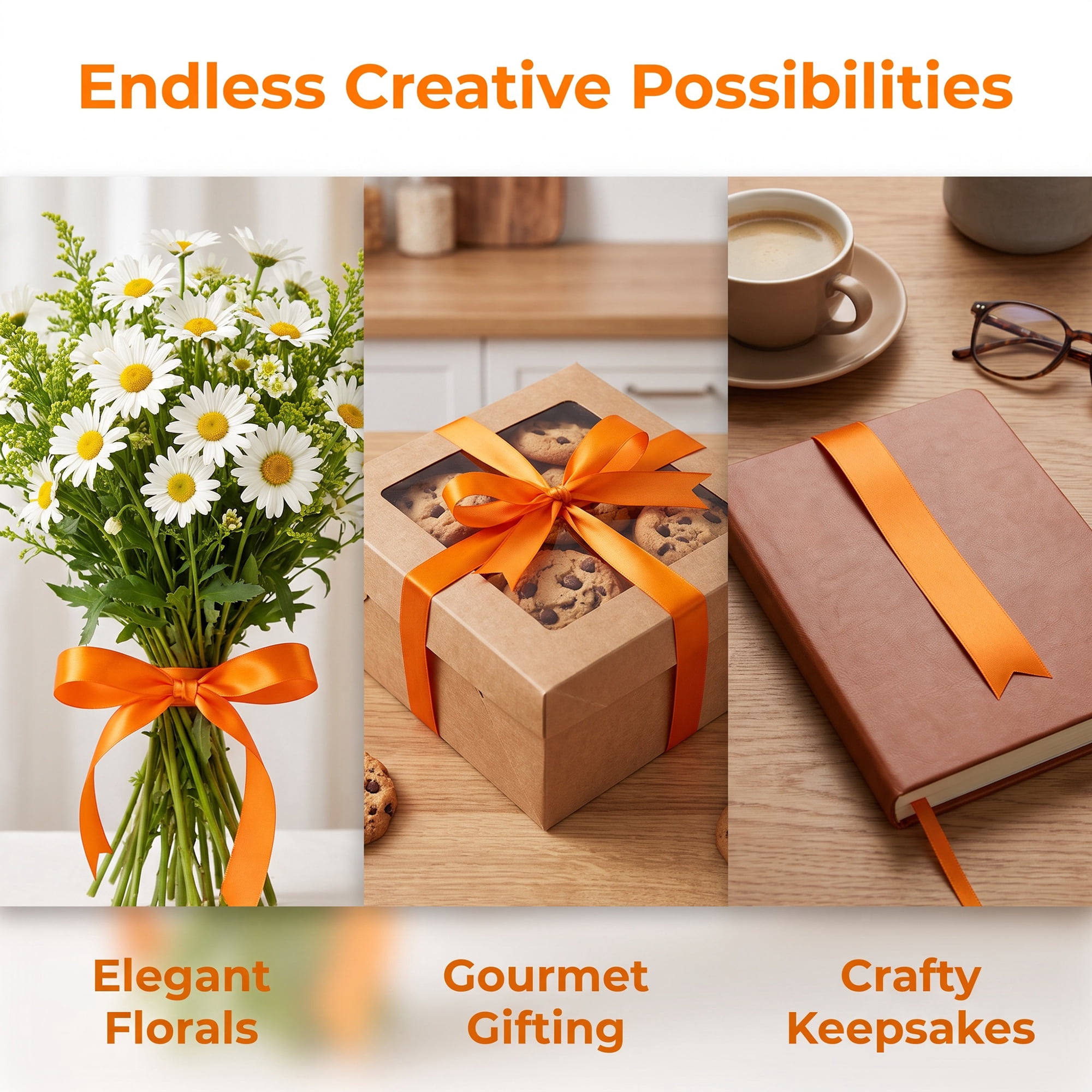 Unique Bargains Elegant Satin Ribbon for Gift Wrapping and Decoration Purposes Orange