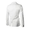 thumbnail image 2 of Chaqueta Solapa Con Muesca Abertura De La Espalda Uno-BotÃ³n Ajustado Casual Ligero Abrigos Deportivos BlÃ¡zer Para Hombres Blanco 48 Unique Bargains Blazer, 2 of 7