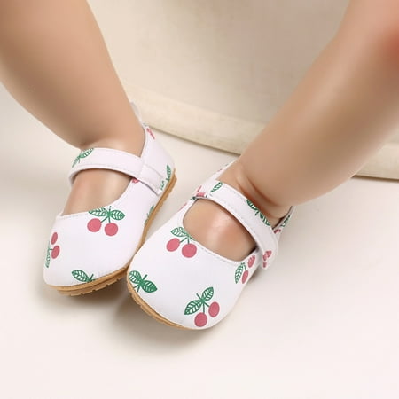 

Baby Girls Fruit Print Shoe Soft First Walking Princess Shoes