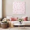 thumbnail image 5 of Pink Flower Wall Art Painting on Canvas, Vintage Farmhouse Boho Leaf Spring Solid Canvas Art Home Prints Wall Art Framed Modern Artwork for Living Room Bedroom Wall Decor 12x12in, 5 of 9