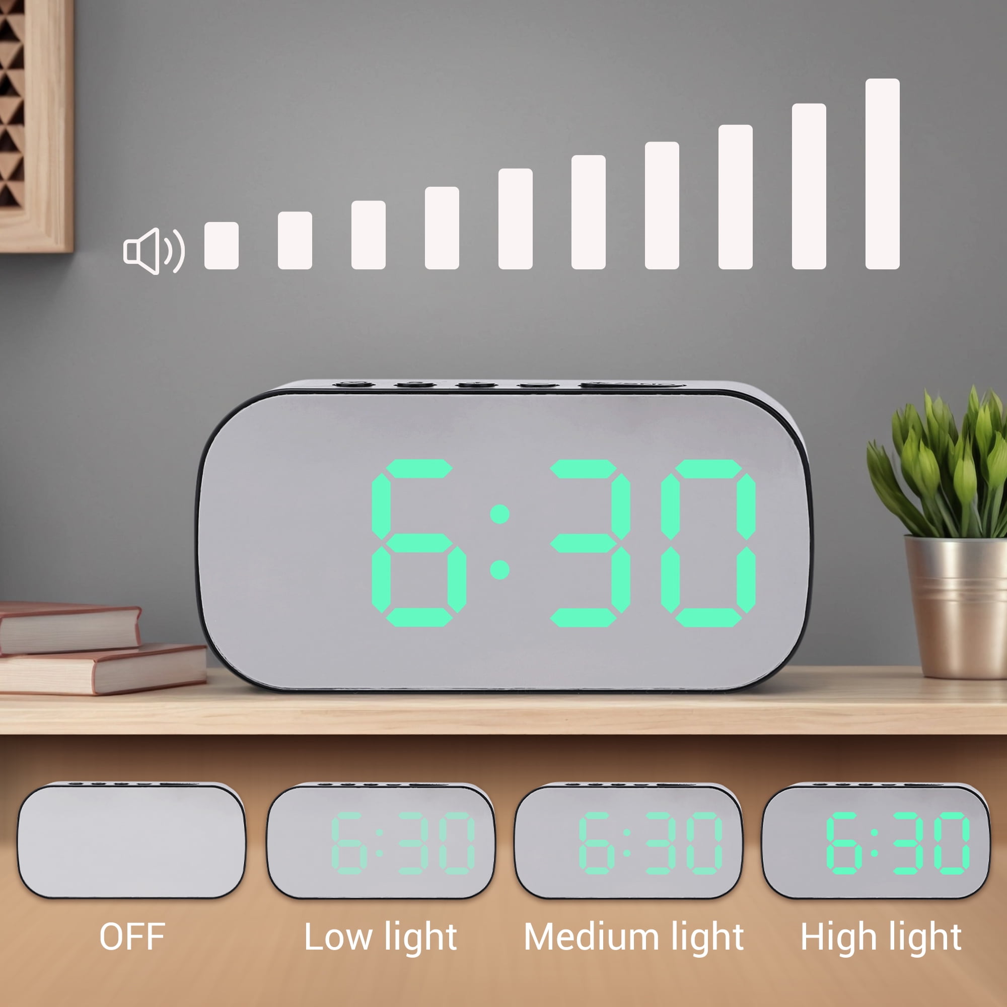 Unique Bargains 2 Pcs Oval Alarm Clock Snooze 5.1 x 2.6 x 1.4 in White Pink