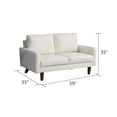 thumbnail image 6 of Hybition Faux Leather Loveseat Modern Sofa for Living Room/Office-Beige, 6 of 9