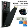 thumbnail image 5 of Wallet Case for Samsung Galaxy S22 Ultra, Vintage Premium PU Leather Ultra Slim Case with Card Holder, Protective Anti-drop Magnetic Clasp Phone Case for Samsung Galaxy S22 Ultra, Black, 5 of 7
