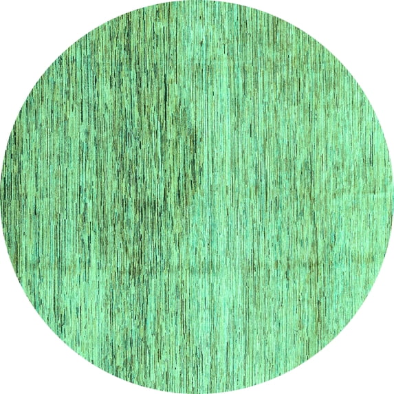 Ahgly Company Indoor Round Abstract Turquoise Blue Modern Area Rugs, 8' Round