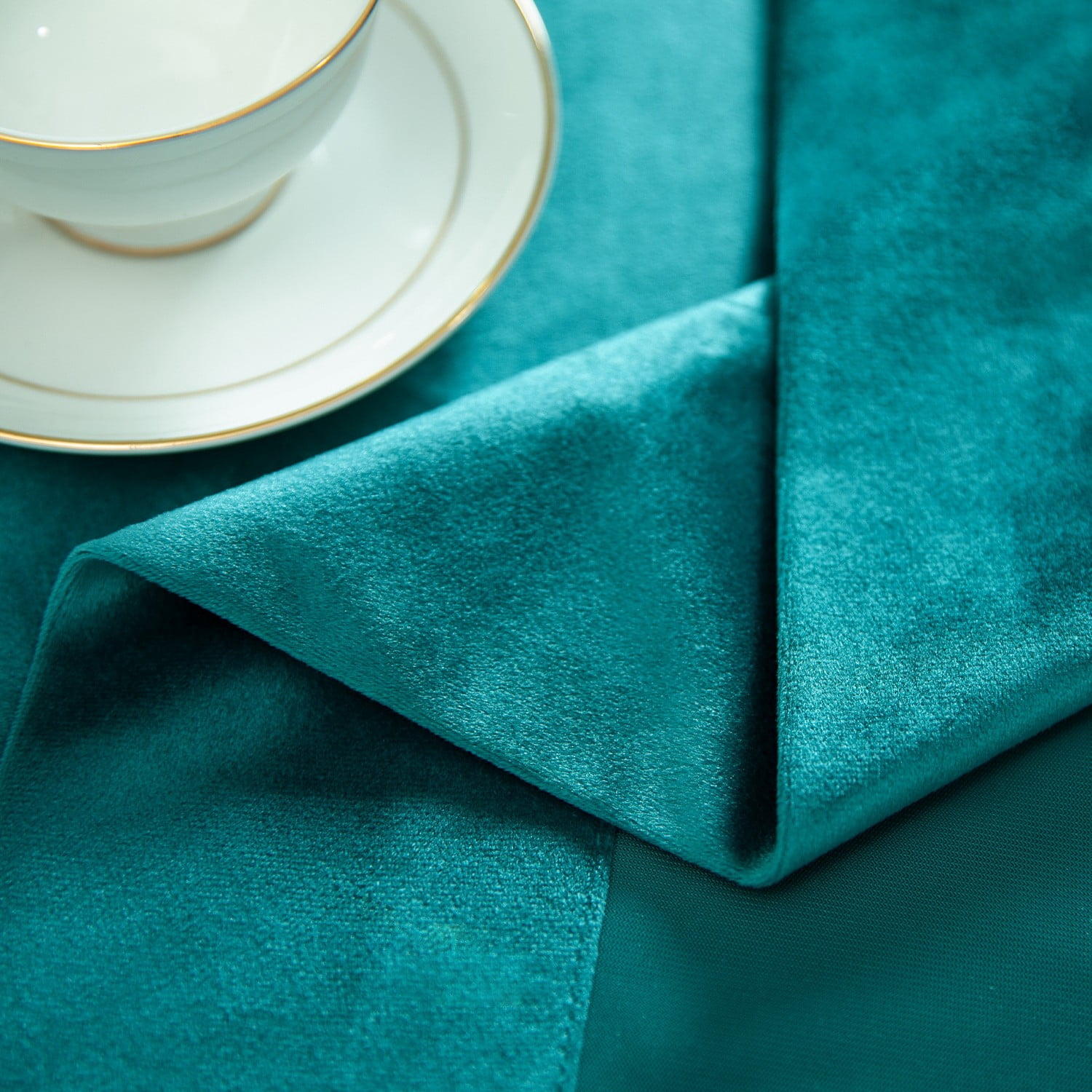 VOGOL Green Velvet Room Darkening Curtains, Thermal Blackout Drapes 60x84 Inches with Rod Pocket, Set of 2