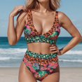 thumbnail image 2 of DHFJKG Women's Bikini Swimwear High Waist Leopard Print Swimsuit Set Deep V Neck Two Piece Bathing Suit For Pool Party Trendy Beachwear, 2 of 4