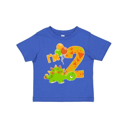 

Inktastic Happy Dinosaur Second Birthday-green Gift Toddler Boy or Toddler Girl T-Shirt