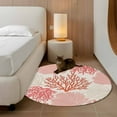 thumbnail image 3 of Red Coastal Round Area Rug 3 FT, Small Kitchen Bathroom Mat, Vintage Coral Ocean Modern Sea Abstract Washable Indoor Outdoor Throw Runner Carpet Non-Shedding Doormat for Table Shower Sofa Entryway, 3 of 9