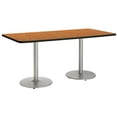 thumbnail image 3 of KFI Studios Mode 3.5' x 8' Counter Height Dining Table, Medium Oak, Silver Base, 3 of 3