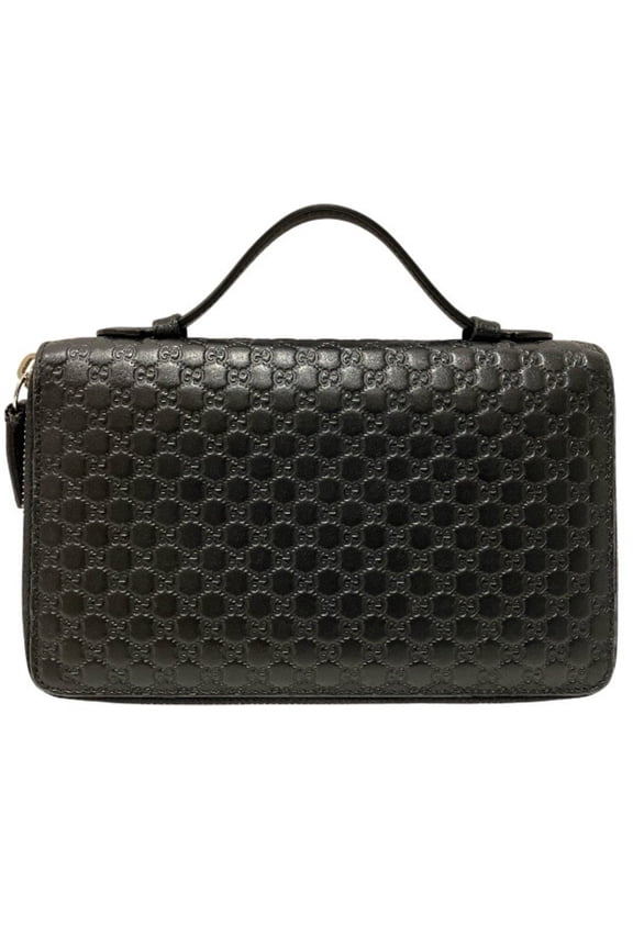 Pre-Owned Gucci Microguccissima 449246 Organizer Document Case Double Zip Round Zipper Long...