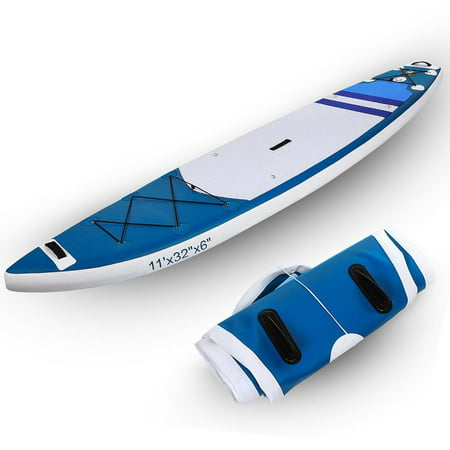 Hascon Blue Stand Up, 10 foot, Inflatable Paddle Board All-purpose Adjustable Paddle Inflatable Double-layer Surf Board (Best Paddle Board For Surfing)