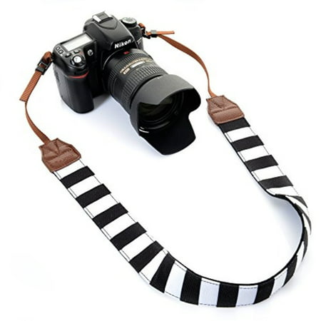 Camera Shoulder Neck Strap by Morxy â€“ Modern Belt For All DSLR Camera Nikon/ Canon/ Sony/ Olympus/ Fujifilm/ Pentax - Perfect Gift For Women (Black and White