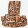 thumbnail image 4 of BAR H EQUINE Sunflower Floral Hand Carved Western Fashion Premium Leather Men And Women Belt Brown, 4 of 4