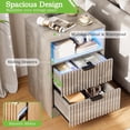 thumbnail image 3 of FANRAL Nightstand Set of 2,LED Nightstands with Charging Station,Fluted Design Bedside Table with RGB LED Lighting,Mid Century Modern Small Dresser with Storagee,Gray Night Stand, 3 of 8