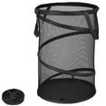 thumbnail image 2 of FENGGUIQU Black Foldable Laundry Basket with Mesh Design, Space-Saving Home Organizer for Clothes Storage and Laundry Sorting, 2 of 6
