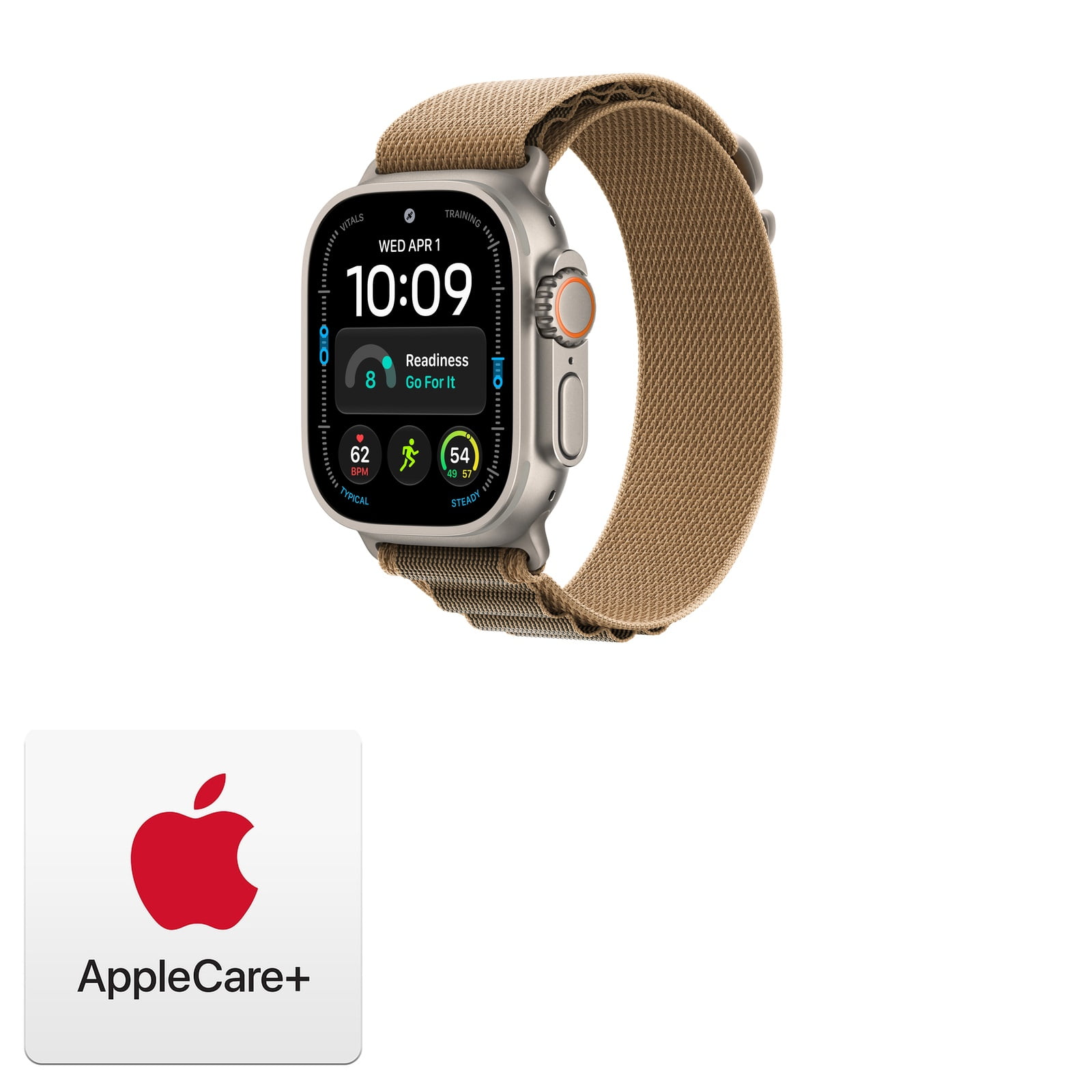Apple Watch Ultra 4 GPS + Cellular 49mm Natural Titanium with Desert Alpine Loop - S - MJAE4LS/A - Bundle w AppleCare+