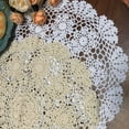 thumbnail image 5 of BH-JJSMGS White Cotton Handmade Crochet Lace Tablecloth Doilies Table Overlay,Round,16/20/24 Inch,2PCS, 5 of 7