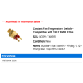 thumbnail image 2 of Coolant Fan Temperature Switch - Compatible with 1987 BMW 325is, 2 of 2