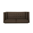 thumbnail image 6 of Noble House Arjun Tufted Fabric Sofa, Brown, Silver, 6 of 9