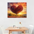 thumbnail image 2 of Nawypu  Canvas Print Wall Art Red Heart Shaped Bush in Daisy Field Nature Wilderness Digital Art Modern Art Glam Scenic Relax Calm Multicolor Warm for Living Room, Bedroom, Office, 2 of 4