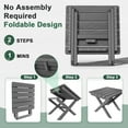 thumbnail image 4 of SERWALL Small Folding Side Table set 2, HDPE All Weather Adirondack End Table, No Assembly Required, Gray, 4 of 9