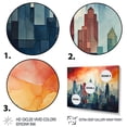 thumbnail image 4 of Designart "Colorful Watercolor Cityscape II" Oversized Cityscapes Framed Wall Art - Industrial Multicolor New York Entryway Framed Wall Art, 4 of 7