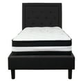 thumbnail image 2 of Flash Furniture Roxbury Twin Size Tufted Upholstered Platform Bed in Black Fabric with Pocket Spring Mattress, 2 of 5