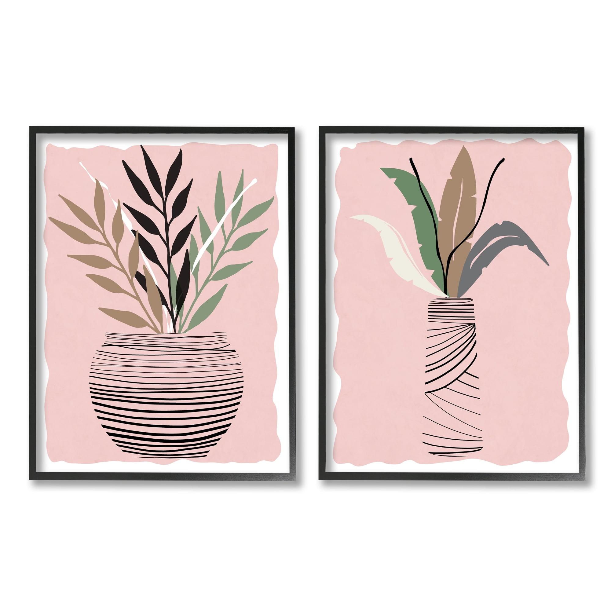 Stupell Industries Eccentric Tropical Fern Leaves Abstract Plant Vase,16 x 20, Design by Daniela Santiago