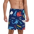 thumbnail image 2 of Balery Colorful Excavator Pantalones cortos de pijama de punto de algodón para hombre con cinturilla y bolsillos-3X-Large, 2 of 6