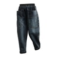 thumbnail image 2 of Women's Harem Cropped Pants with Pockets High Waisted Fashion Loose Trousers Yuyangstore Vaqueros holgados de mujer, 2 of 8