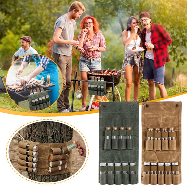 Xihbxyly Ofertas Relámpago de Liquidación de Hoy Pícnic Al Aire Libre, Barbacoa, Botella de Condimento Portátil, Bolsa de Almacenamiento, Bolsa de Condimento Plegable, Suministros de Viaje para Acamp
