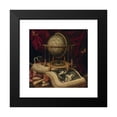thumbnail image 2 of Carstian Luyckx 12x12 Black Modern Framed Museum Art Print Titled - Vanitas Still Life with a Terrestrial Globe, a Book, Shells, a Snake&nbsp;And Butterflies, 2 of 5