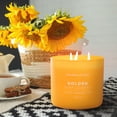 thumbnail image 5 of Pop of Color Golden Sunflowers Scented Jar Candle, 3 Wick, 14.5 oz, 60 Hours Burn, Aromatic, 5 of 6