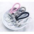 thumbnail image 2 of Llaveros de cuerda de cuero PU hechos a mano, llaveros de cristal brillante para mujeres, hombres y niñas, accesorios para bolsos de coche, llavero de regalo, 2 of 4