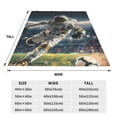 thumbnail image 3 of Bixox Fleece Blanket Astronaut Soccer Field Pattern Super Soft Double-Sided Microfiber Flannel Blanket for Sofa, Bed, Couch,Suitable for All Seasons - 80"x60", 3 of 5
