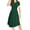RS-Dark Green, variant on Women's Short Sleeve V-neck Casual Dress Printed Pattern Pleated Loose Flowy Midi Dress With Pocket