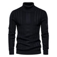 thumbnail image 3 of Sweater Autumn New Men's Turtleneck Casual Knitted Warm Bottoming Shirt Men's Pullover Large Size - Dark Gray - XL, 3 of 5