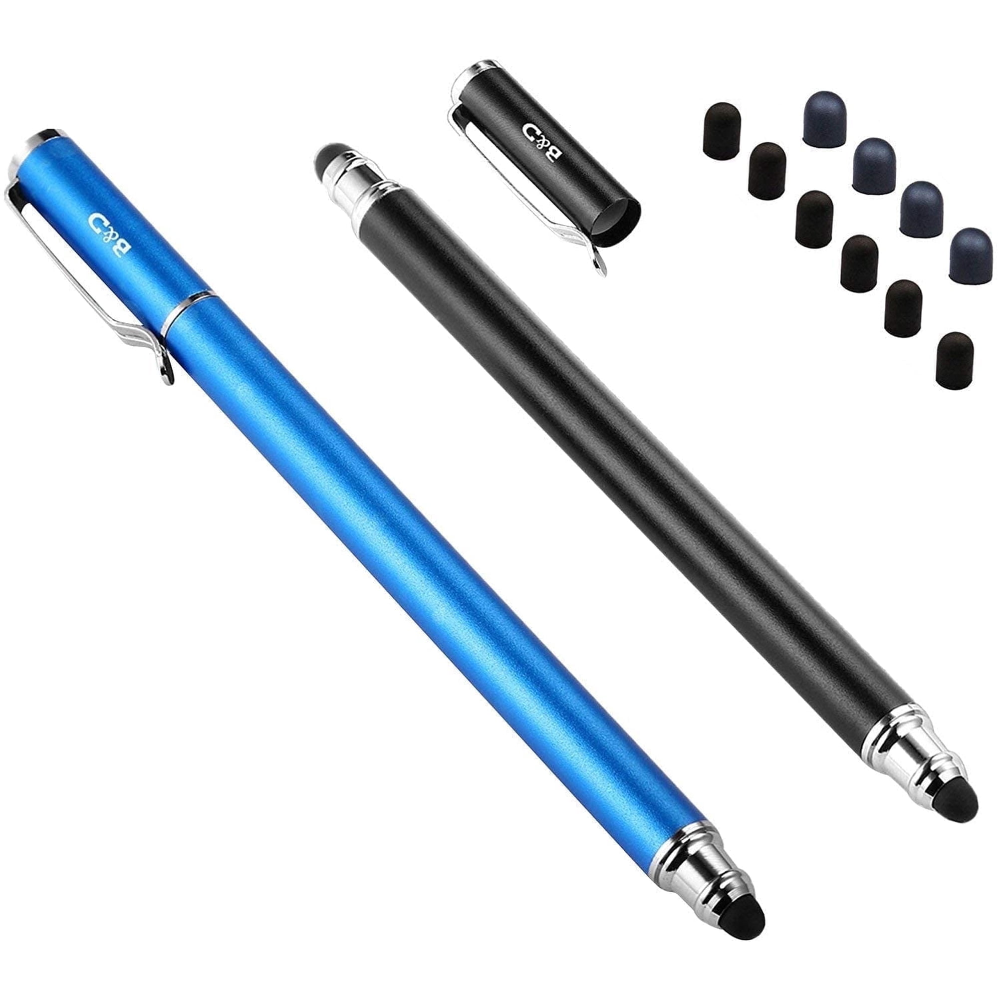 MEKO Stylus Pens for Touch Screens, 2-Pack Touch Pen Tablets Smartphone Styluses with 10 Replaceable Tips