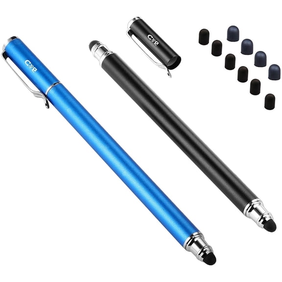 MEKO Stylus Pens for Touch Screens, 2-Pack Touch Pen Tablets Smartphone Styluses with 10 Replaceable Tips