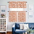 3 Piece Kitchen Curtains and Valances Set Pink White Starfish Coastal ...