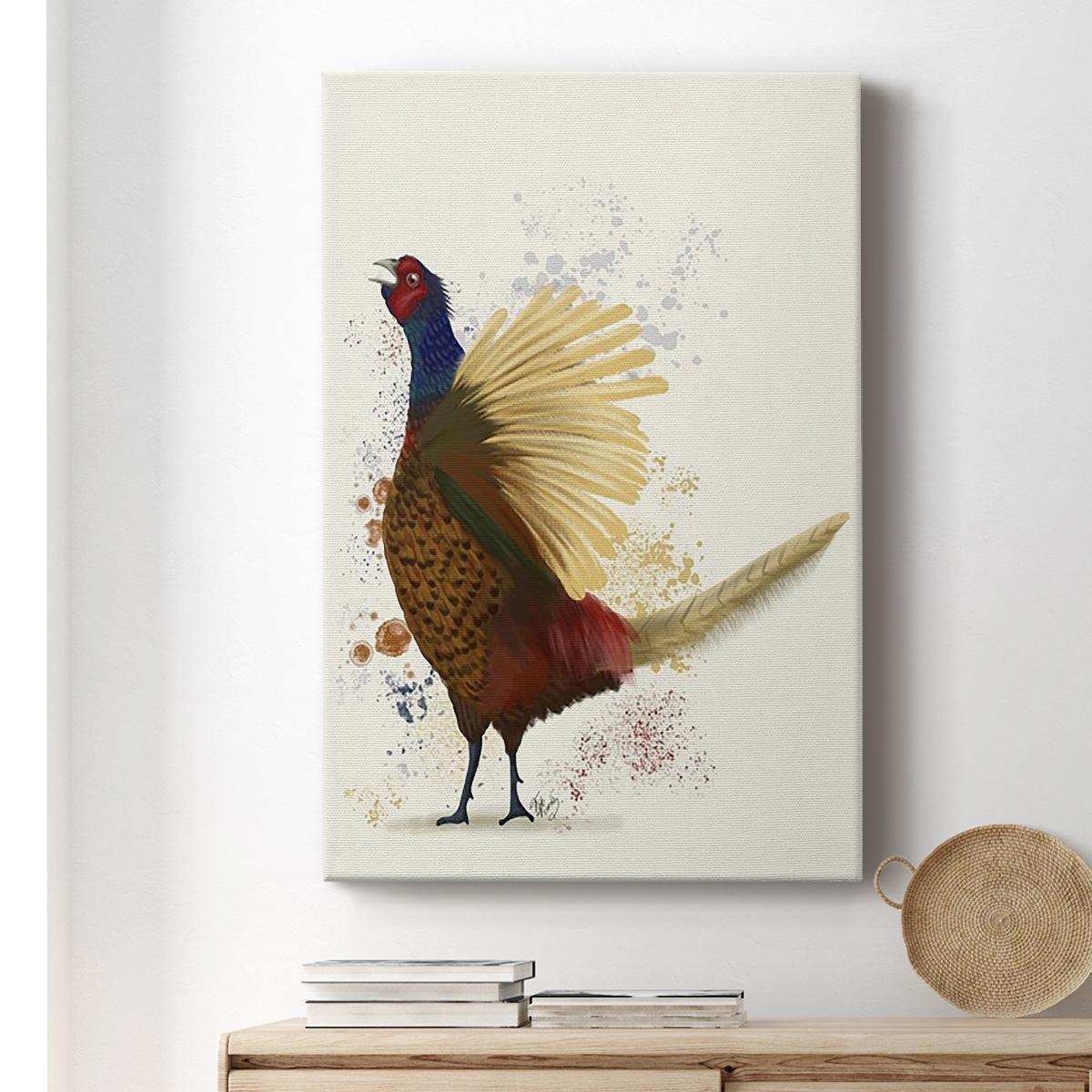 Pheasant Splash 8 Premium Gallery Wrapped Canvas - Ready to Hang