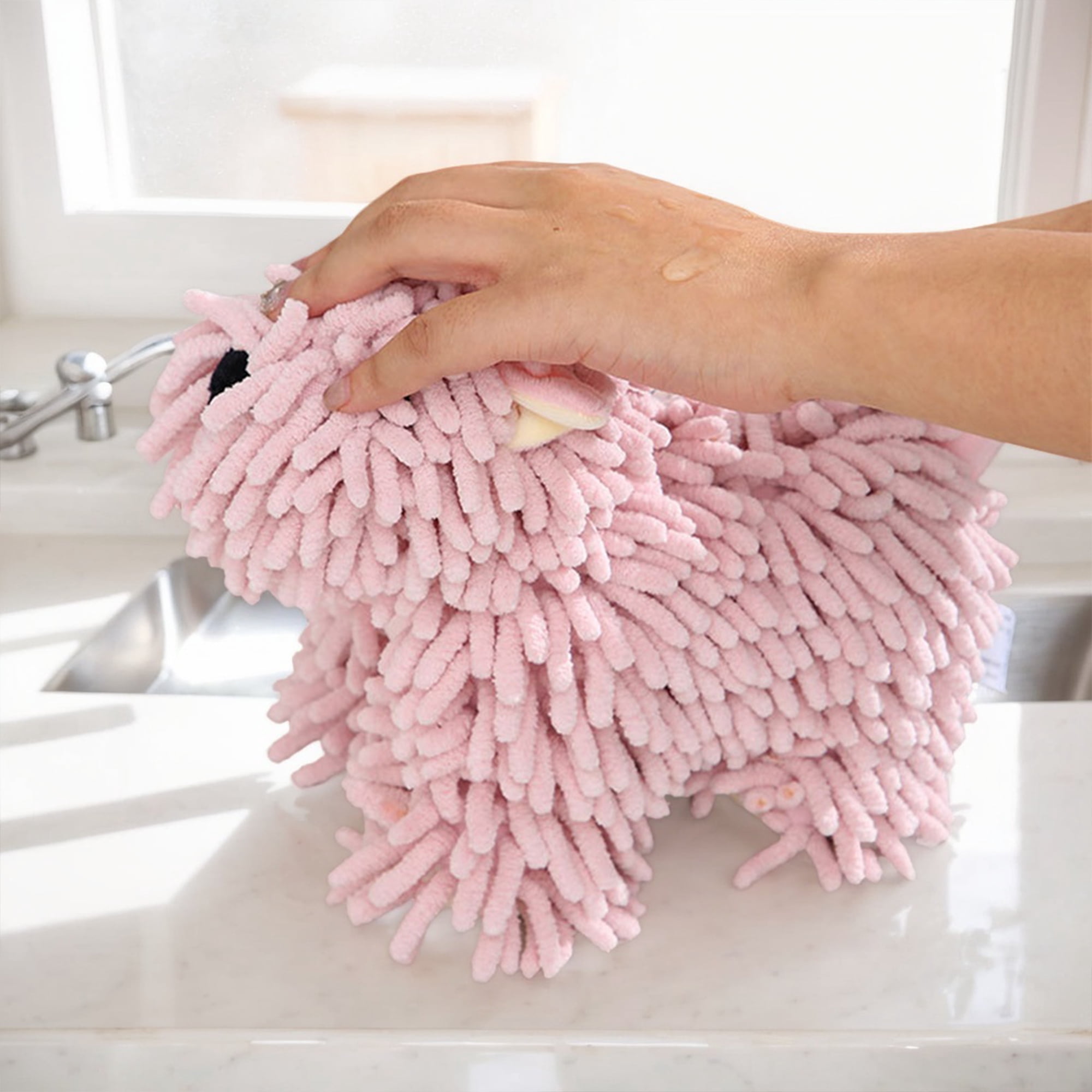 Unique Bargains 2 Pcs Dog Hand Towels 8" x 10" Green