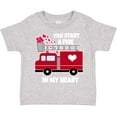 thumbnail image 3 of Inktastic Valentine Fire Truck White and Pink Hearts Boys or Girls Toddler T-Shirt, 3 of 5