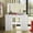 White+Bulbs, variant on OxyLife Vanity Desk with Mirror and Lights, 9 Piece, LED Light and Storage Table Set, White/Grey